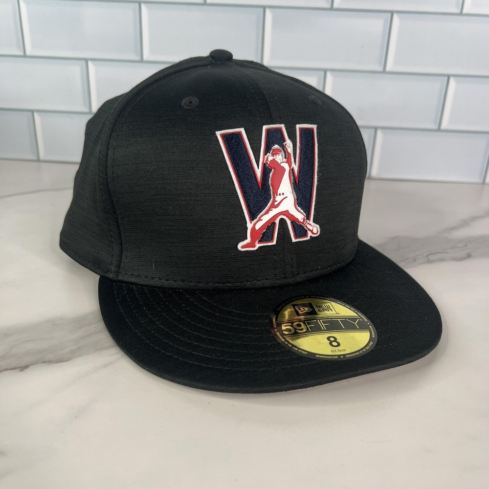 Washington Nationals Hat Cap Fitted Mens 8 Black MLB Baseball Pitcher 59Fifty